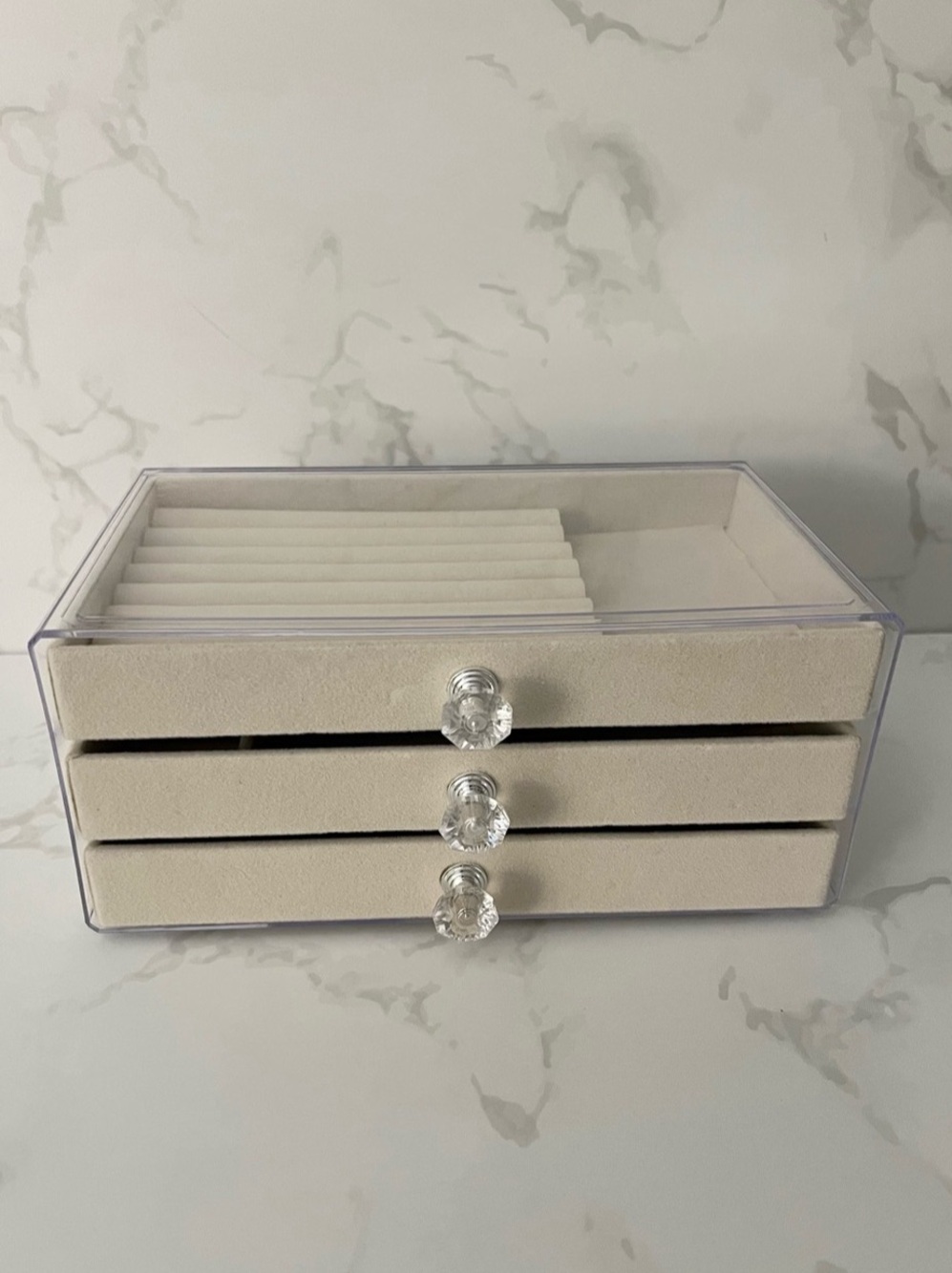 3-Tier Clear Acrylic Jewelry Box Organizer